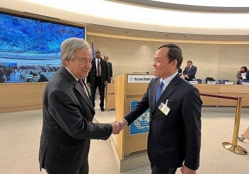 ທ່ານ​ຮອງ​ນາ​ຍົກ​ລັດ​ຖະ​ມົນ​ຕີ ເຈິ່ນລຶວກວາງ ມີ​ການ​ພົບ​ປະ​ກັບ​ທ່ານ​ເລ​ຂາ​ທິ​ການ​ໃຫຍ່​ສະ​ຫະ​ປະ​ຊາ​ຊາດ António Guterres