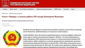 ສື່ມວນຊົນລັດເຊຍຕີລາຄາສູງຕໍ່ຄວາມຕັດສິນໃຈຂອງຫວຽດນາມໃນການວາງພື້ນຖານການພັດທະນາຂອງຕົນໂດຍອີງໃສ່ປະຊາຊົນ