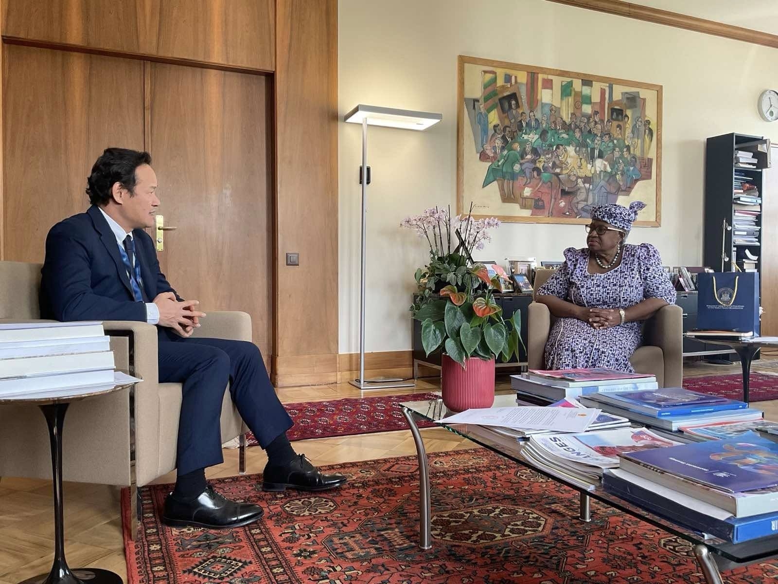 ຜູ້ອຳນວຍການໃຫຍ່ WTO ຊົມເຊີຍການປະກອບສ່ວນຢ່າງຕັ້ງໜ້າຂອງຫວຽດນາມ. ຜູ້ອຳນວຍການໃຫຍ່ WTO ຊົມເຊີຍການປະກອບສ່ວນຢ່າງຕັ້ງໜ້າຂອງຫວຽດນາມ.