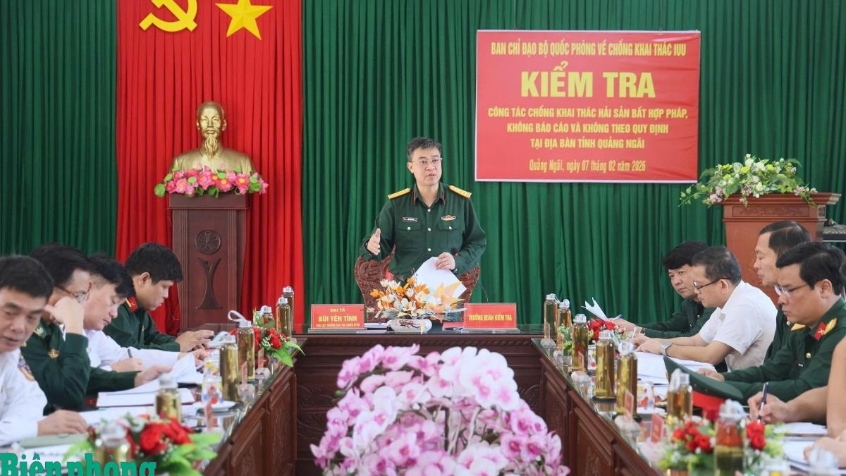 ຄະນະຜູ້ແທນກະຊວງປ້ອງກັນປະເທດຫວຽດນາມ ໄປກວດກາວຽກງານຕ້ານການຫາປາ IUU ຢູ່ ກວາງຫງາຍ.